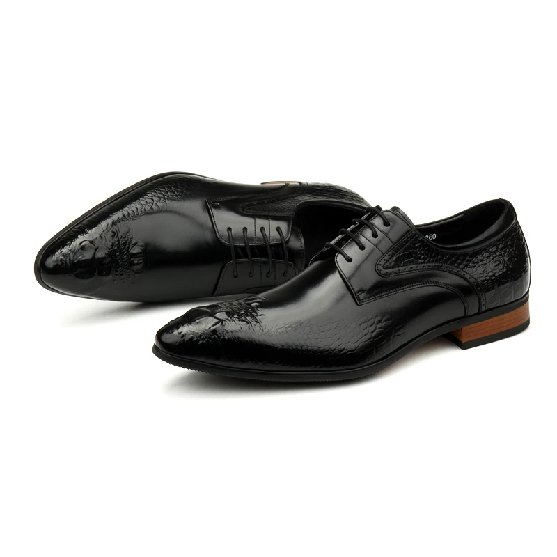 

Large Size EUR45 Black / Brown Tan Social Shoes Mens Business Shoes Genuine Leather Wedding Dress Shoes