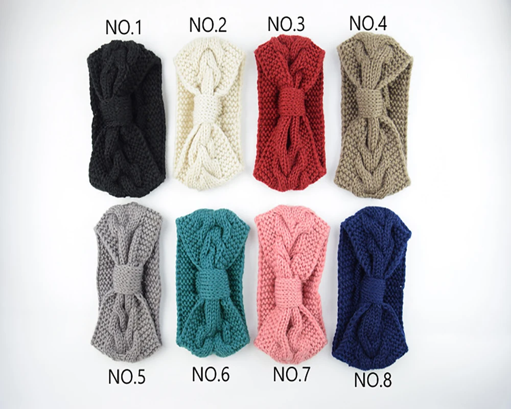 

Fashion bow knit women's hair band wool headband ear protectors hand warm warm hair accessories autumn and winter headband
