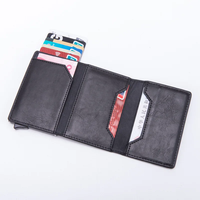 Dwts Rfid Id Card Holder Чехол для мужчин кожаный металлический кошелек мужской монет