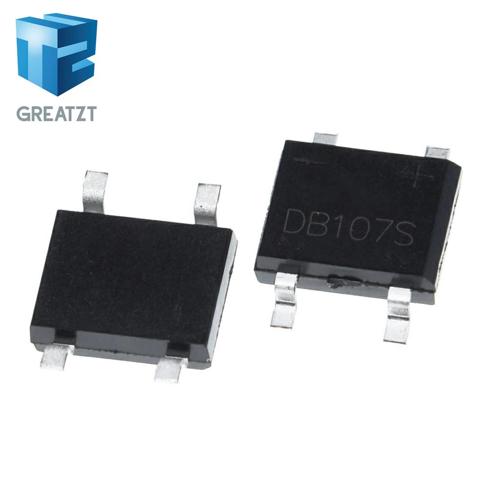 GREATZT 10PCS SMD DB107 DB107S 1A 1000 в один фазы диодный выпрямительный мост|Выпрямители| |