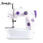 Электрическая швейная машина Booksew, настольная электрическая мини-машинка для шитья с переносной резак ножной педалью, прямая строчка, двойная нить