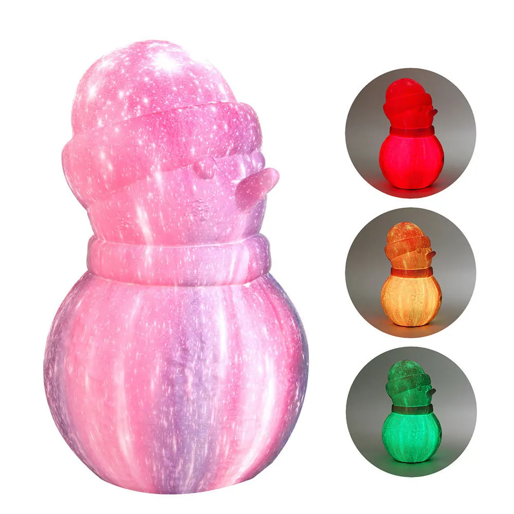3D Christmas Glowing Snowman LED Light USB Night RGB 16 Colors Flashing Bedroom Table Lamp Decorative | Лампы и освещение