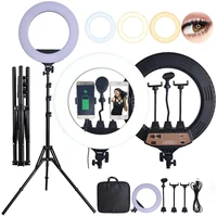 fosoto 18 inch led ring light photographic lighting 3200 5600k ring lamp with tripod stand for makeup camera phone video