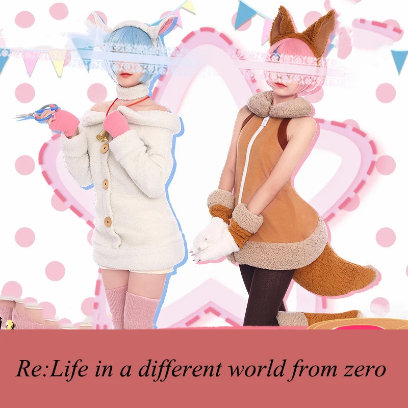 Аниме! Re: жизнь в другом мире от zero Ram Rem милое платье сексуальная униформа