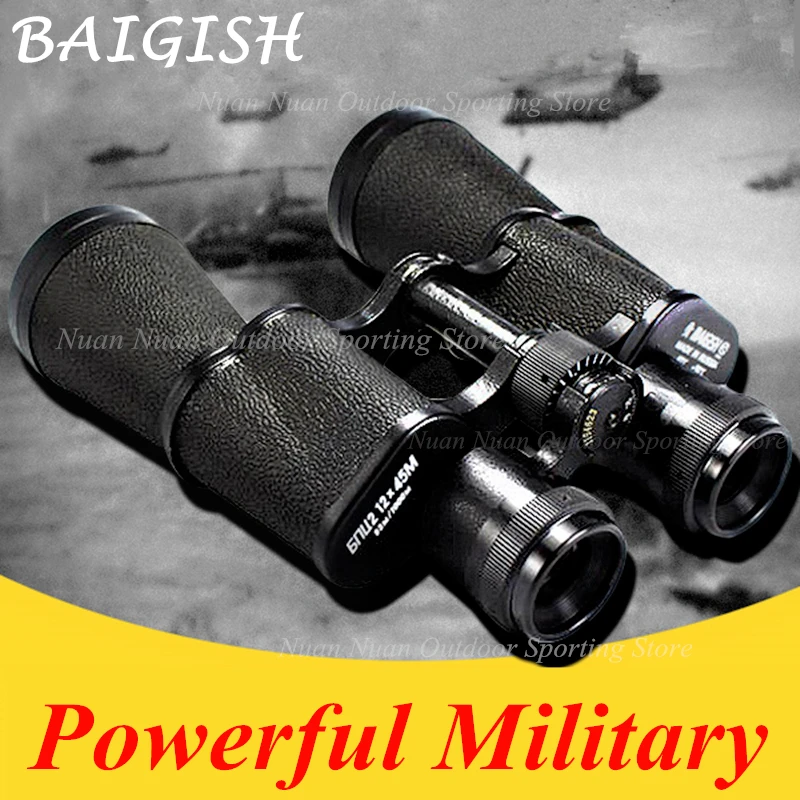 ALL Metal HD Binoculars Military Binocular Lll Night Vision Telescope Wide-Angle Pocket Min Russian zoom Monocular Baigish 20X50
