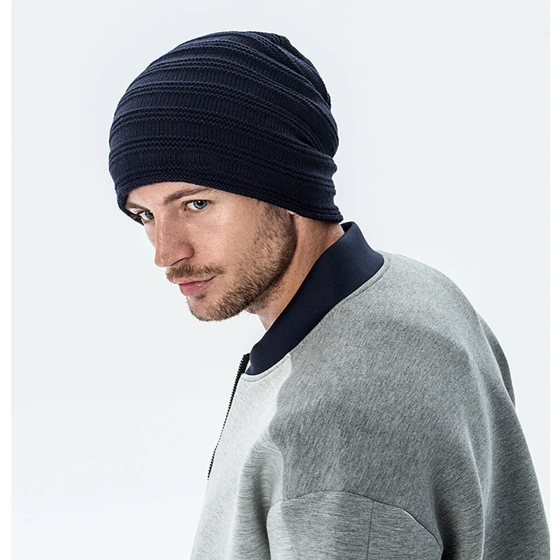 Двухслойная акриловая бархатная велосипедная шапка Зимняя Теплая мужская