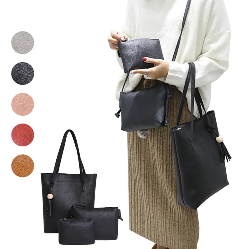 

3 Pcs Set Women Messenger Bag Leather Tassels Big Capacity Casual Shoulder Bags Fashion Shopping Hiking Handbag Best Sale-WT