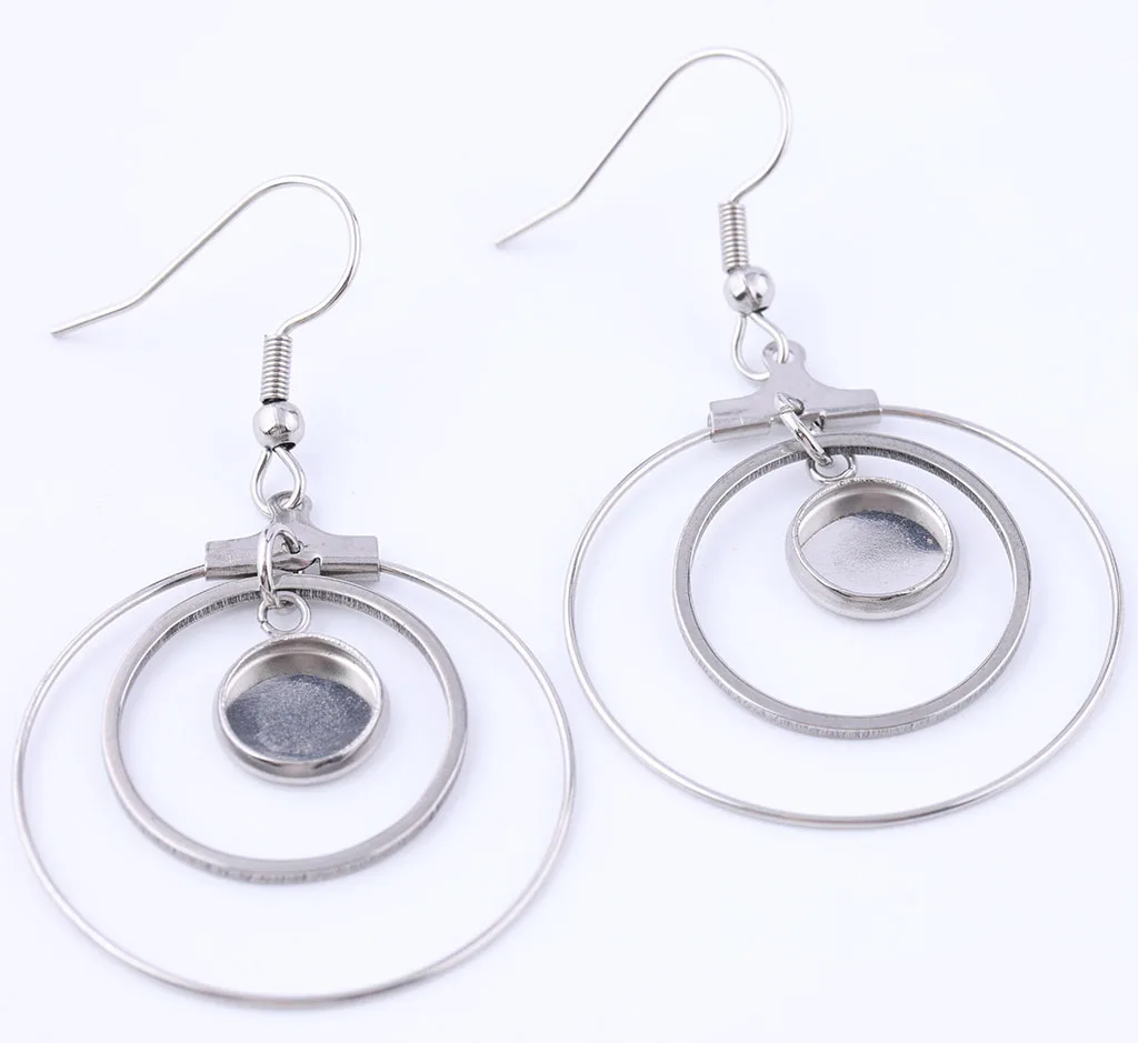 20 штук пластина из нержавеющей стали основа для кабошона серег настройки 8 мм с