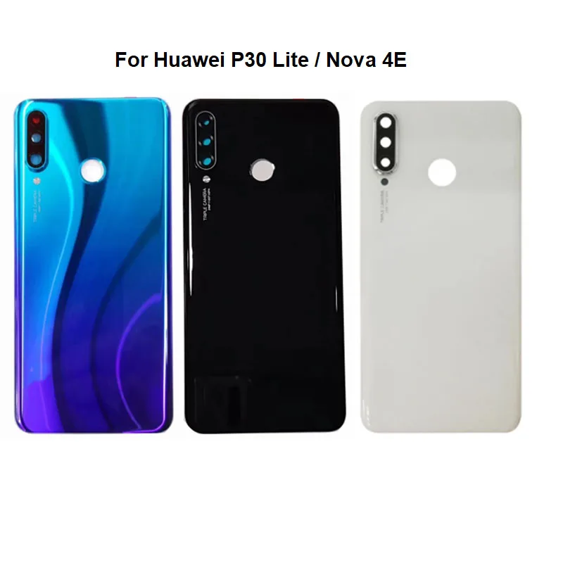 Задняя крышка 6 15 дюйма для Huawei P30 Lite Nova 4e аккумулятора стеклянная корпуса с