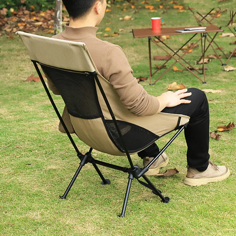 구매 뜨거운 야외 휴대용 접이식 의자 알루미늄 합금 초경량 캠핑 의자 비치 의자 스토리지 가방 및 사이드 포켓