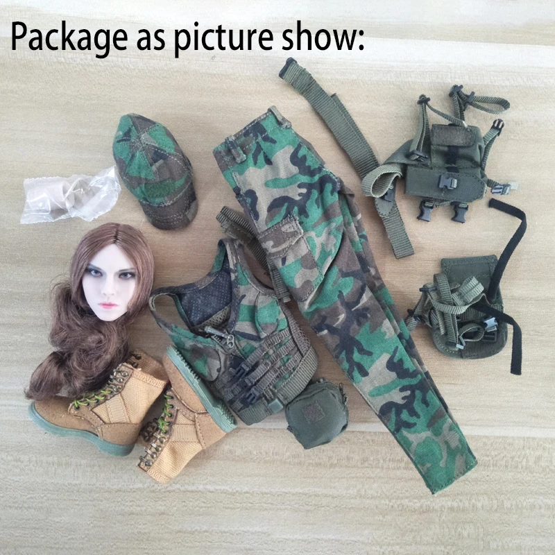 

Cat Toys CT014 Hot Girl 1/6 Scales Female Sniper Combat Suit Military Character set Head and Clothing Suit Fit 12"Seamless Body