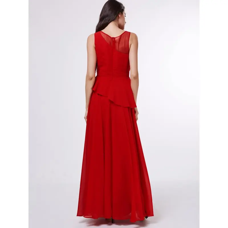 Винтажное длинное платье без рукавов красное ТРАПЕЦИЕВИДНОЕ в пол женское