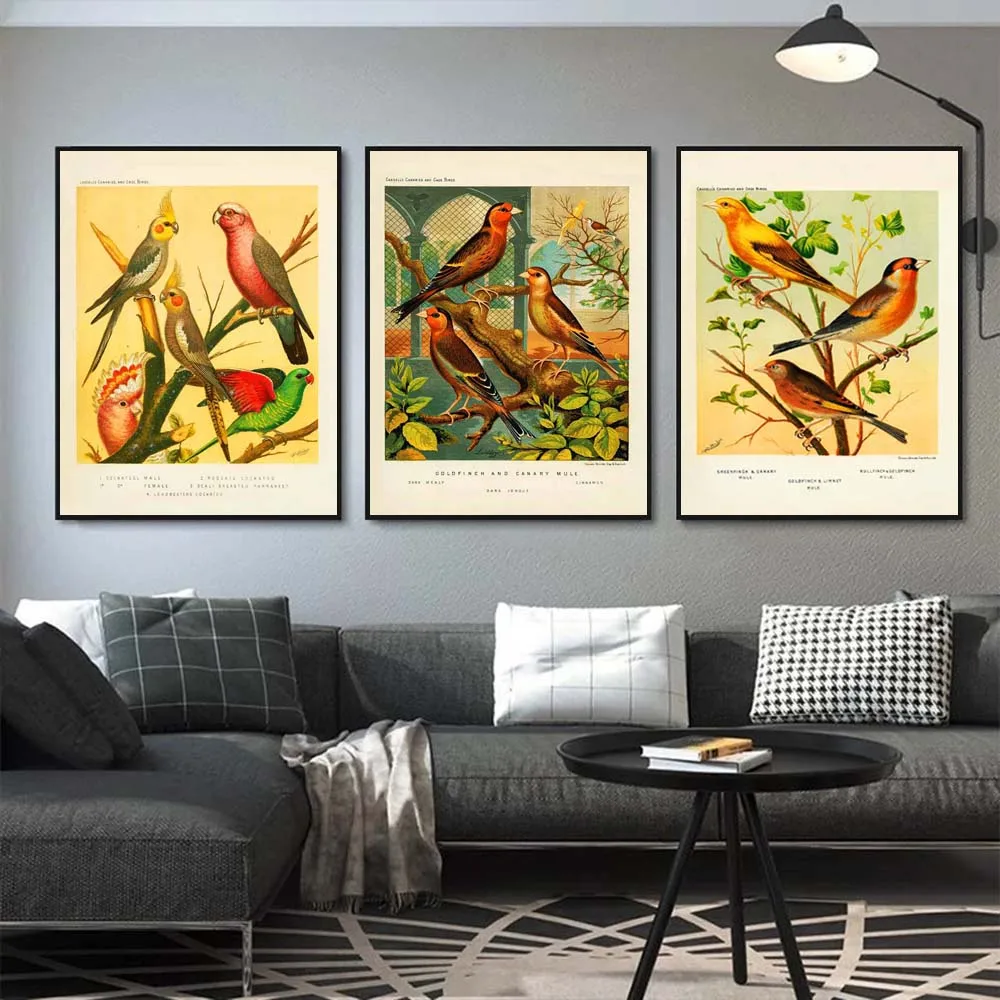 

Скандинавская Картина на холсте в стиле ретро, Летающие птицы, фотообои для кухни, гостиной, коридора, Настенная картина, украшение для дома