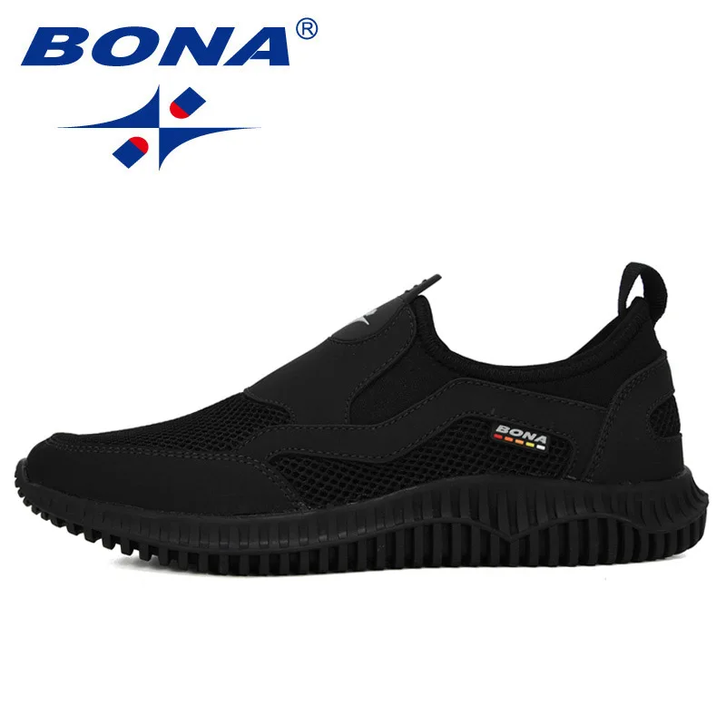 BONA New Running Shoes Man Super Light Mesh Knit Breathable Sneakers Outdoor Casual Shoes Jogging Tennis Walking Sports Shoes