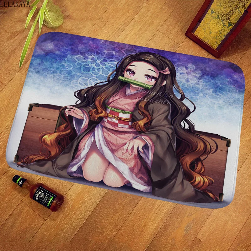 

29 Styles Demon Slayer Kimetsu no Yaiba Kamado Nezuko Home Floor Mat Living Room Bedroom Plush Carpet Rug Bathroom Entrance Mats