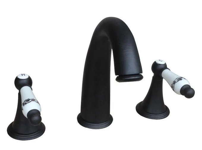 Бронзовый Смеситель для раковины с масляной резинкой 3 отверстиями|Смесители