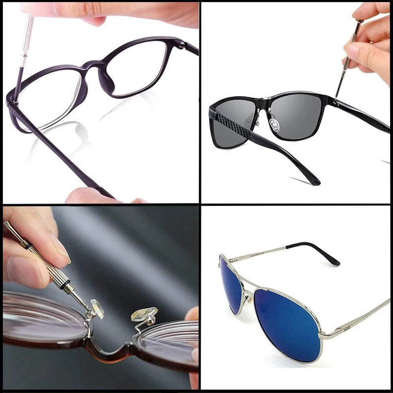 

Hot Eyeglass Repair Kit,Sunglasses Repair Kit Eyeglass Screws Include Nose Pads,Screwdriver Set and Tweezers for Eyeglasses