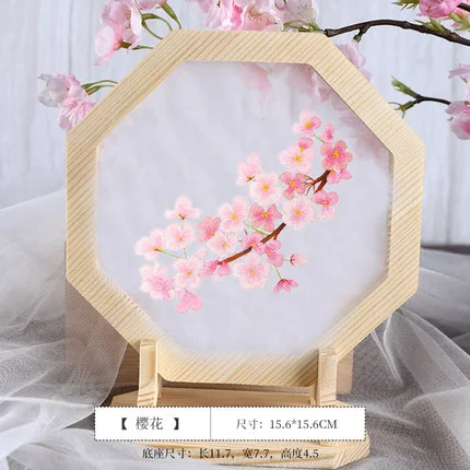 2 Китайские цветы вышивка набор с деревянной рамкой DIY Вышивка крестиком набор ручной работы ремесло вышитая картина Материал Пакет - Цвет: 2