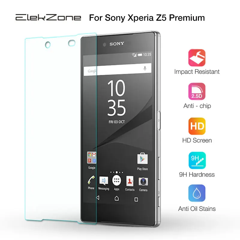Закаленное стекло 9h для Sony Xperia Z5 Premium HD защитное 2.5D Защитная стеклянная
