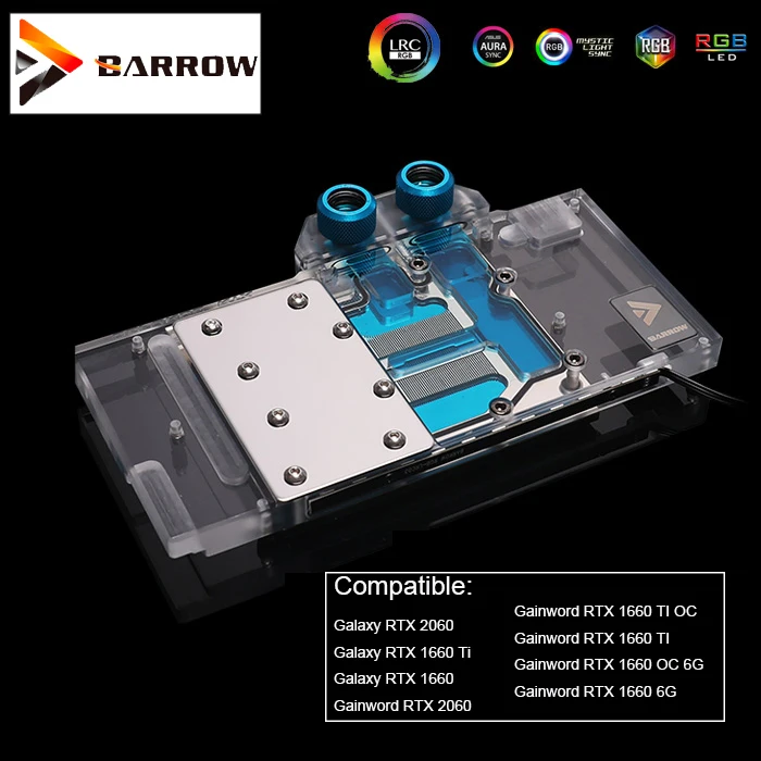 Курган gpu водоблок подходит для Galaxy RTX 2060, Galaxy RTX 1660 Ti, Gainword RTX 2060/1660 TI OC 6G VGA Охладитель BS-GAG2060-PA