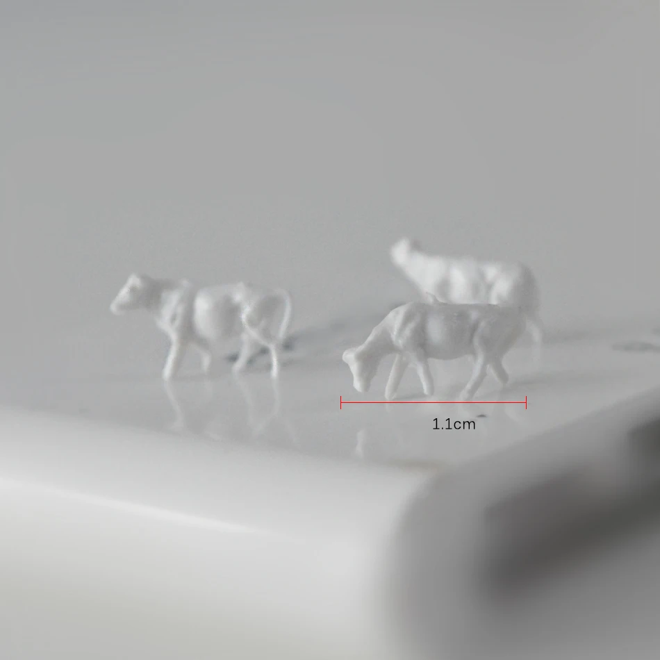Игрушка Diorama Овцы Oxen N масштабная модель окрашенные животные Миниатюрная модель коровы лошади ферма поезд строительство пейзаж макет декорации - Цвет: 1-150  white cow