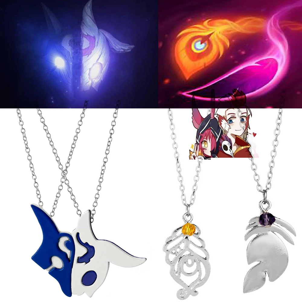 

League Legends LOL Kindred Eternal Hunters XAYAH and RAKAN Couples Necklaces Women men Accessories Lover Gift