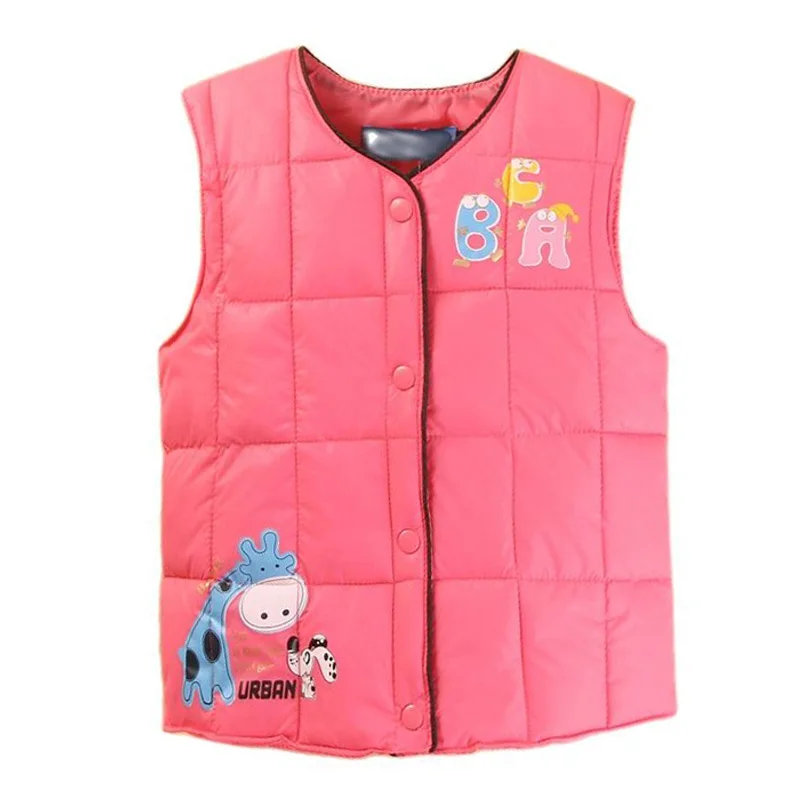 

Vests for Children Girl Boy Winter Autumn Warm Coat New Cartoon Cute Kid Baby Sleeveless Outerwear Down Cotton Vest 2-10Y