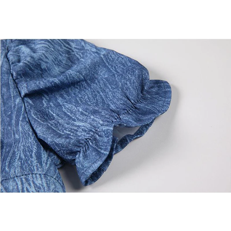 

French Vintage High Waist Mini Dress Women 2021 Summer New Style Fashion Chic Slim Puff Sleeve Pleated Edge Short Dress Female