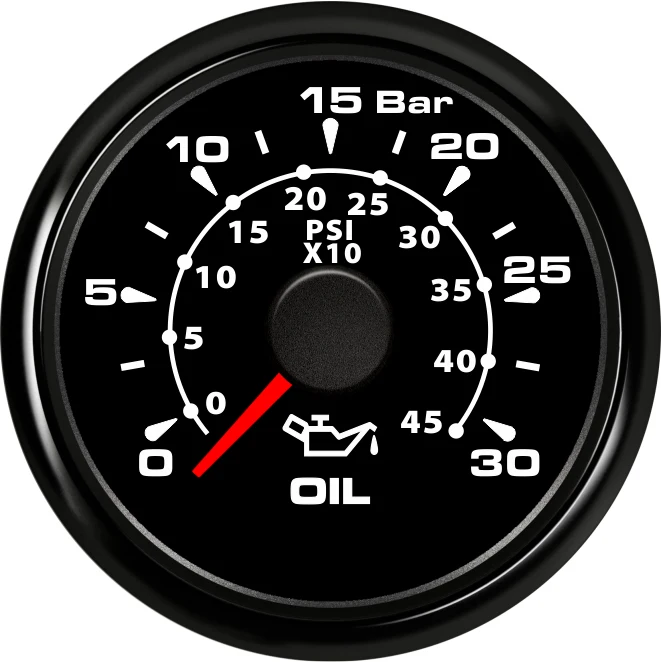 52 мм Масляный Пресс ure Калибр подсветка авто морской 0 30 бар Манометр 45 PSI 9 32 В для