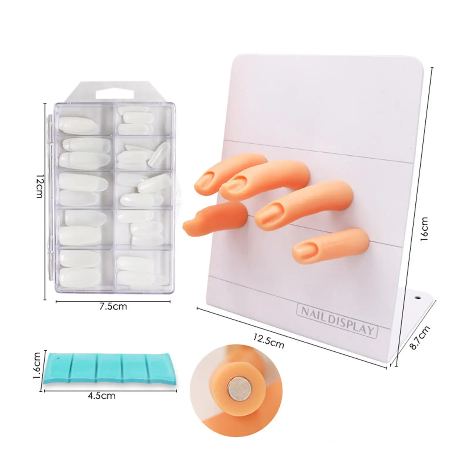 

Обучающий инструмент для дизайна ногтей, обучающая пластиковая модель дисплея, имитация практики, магнитный профессиональный маникюр, пос...