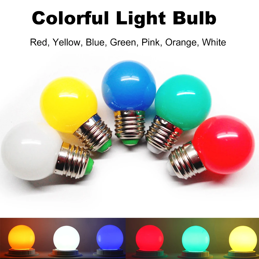 

AC220V G45 LED E27 Small Colorful Bulb 1W Red/Yellow/Blue/Green/Pink/Orange/White Bulb Holiday Wedding Decoration Light