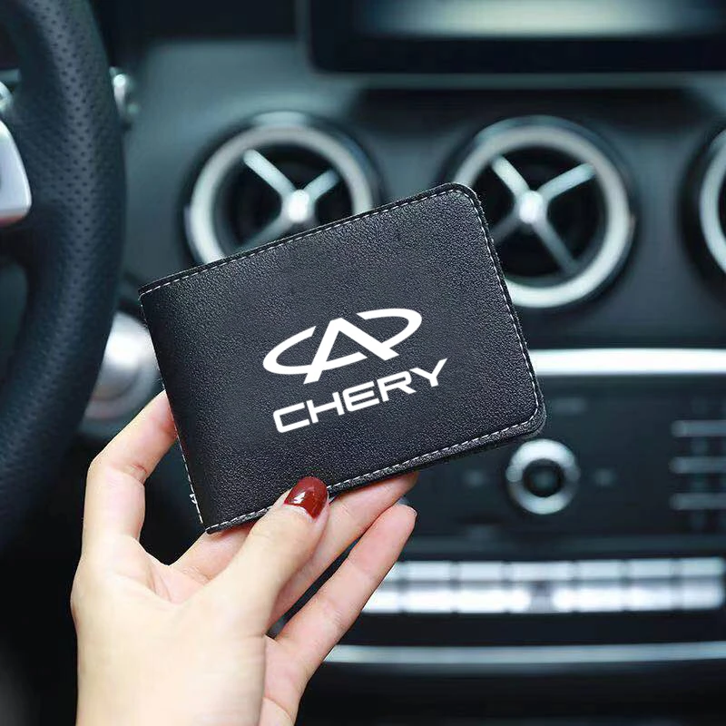

Auto Driver License Leather Car Driving Documents Case Credit Card Holder For Chery Fulwin QQ Tiggo T11 A1 A3 Car Accessories