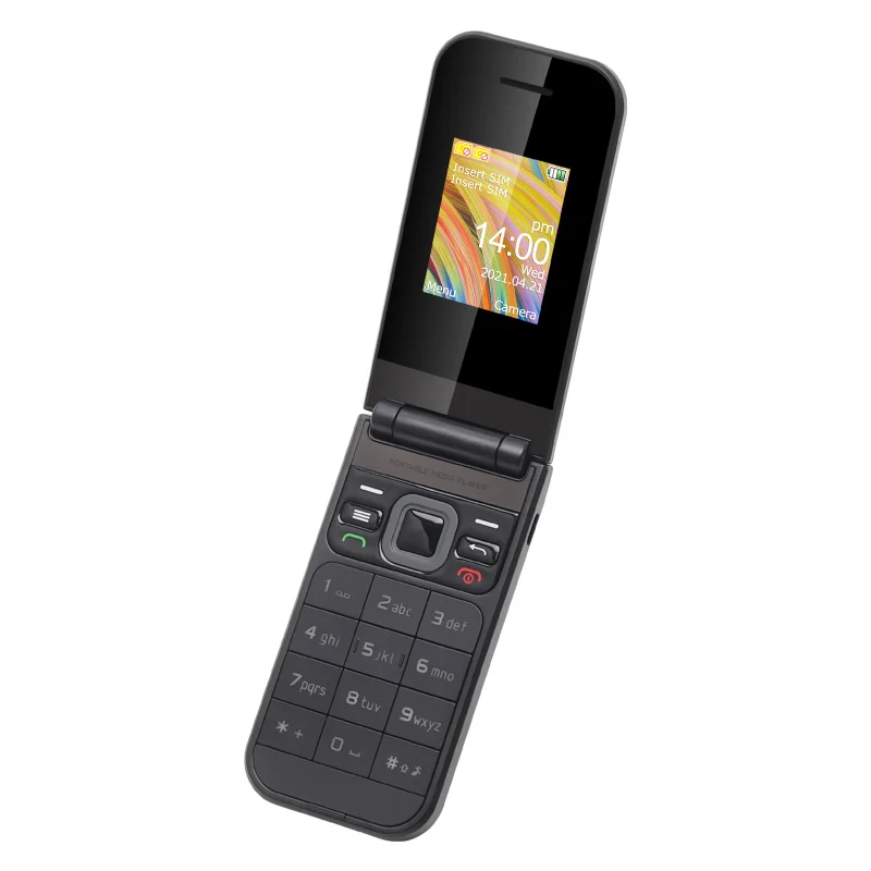 Cellular Phone Cellphone 1.7'' Flip Mobile Phones 160*128   0.08Mpix  Camera Dual SIM Card 3.5MM Jack Wireless FM radio