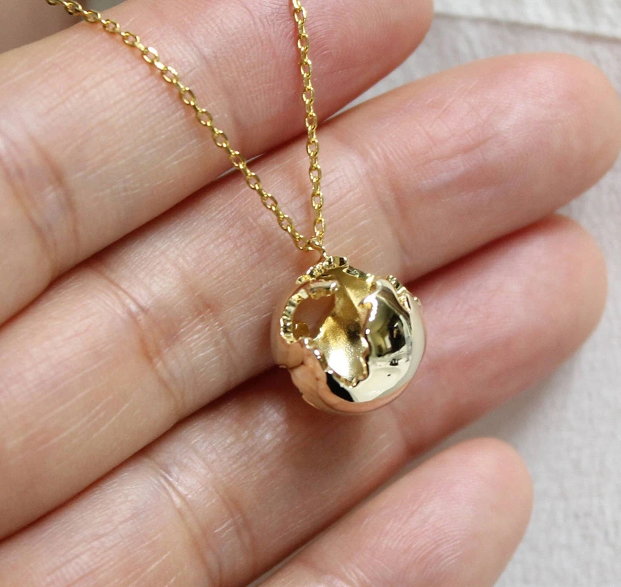 Ожерелье с цепочкой в виде земли для женщин и мужчин колье из нержавеющей стали