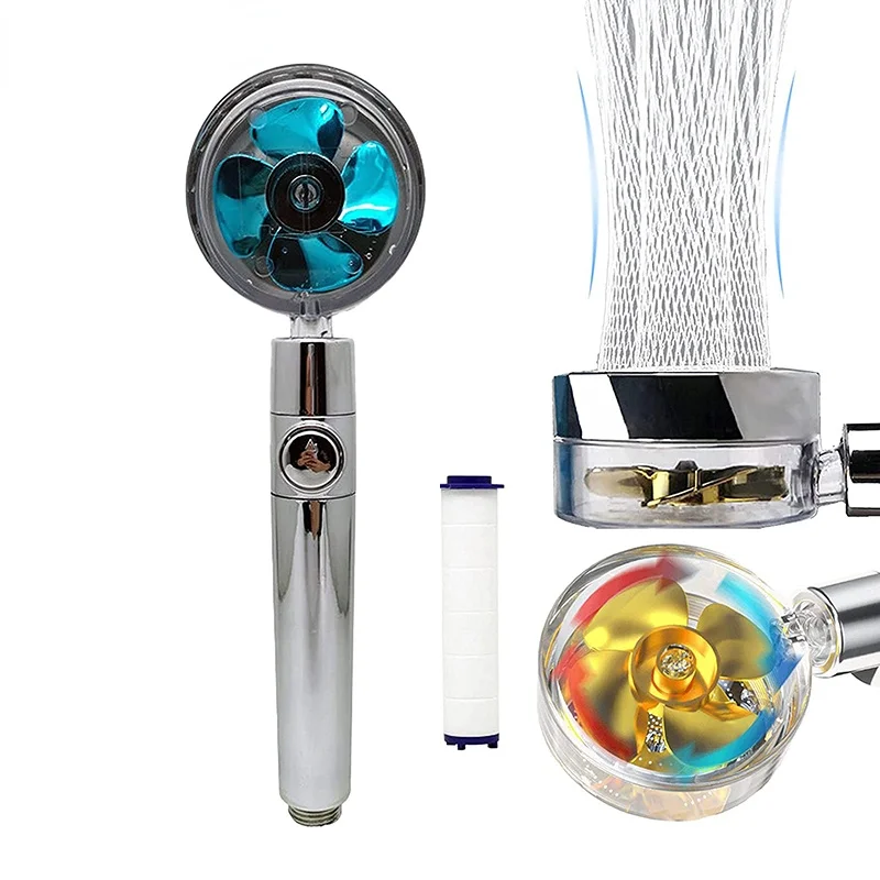 

С функцией экономии воды под высоким давлением смеситель с турбовентилятором для ванной комнаты с фильтром, вращающаяся дождевая насадка д...