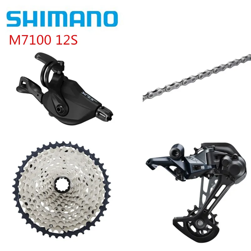 SHIMANO SLX M7100 4 шт. 1x12 12 Скоростей 10-51T набор групп SL+ RD+ CS+ HG M7100 переключения заднего переключателя кассета с цепью M7120 SGS 10-45T
