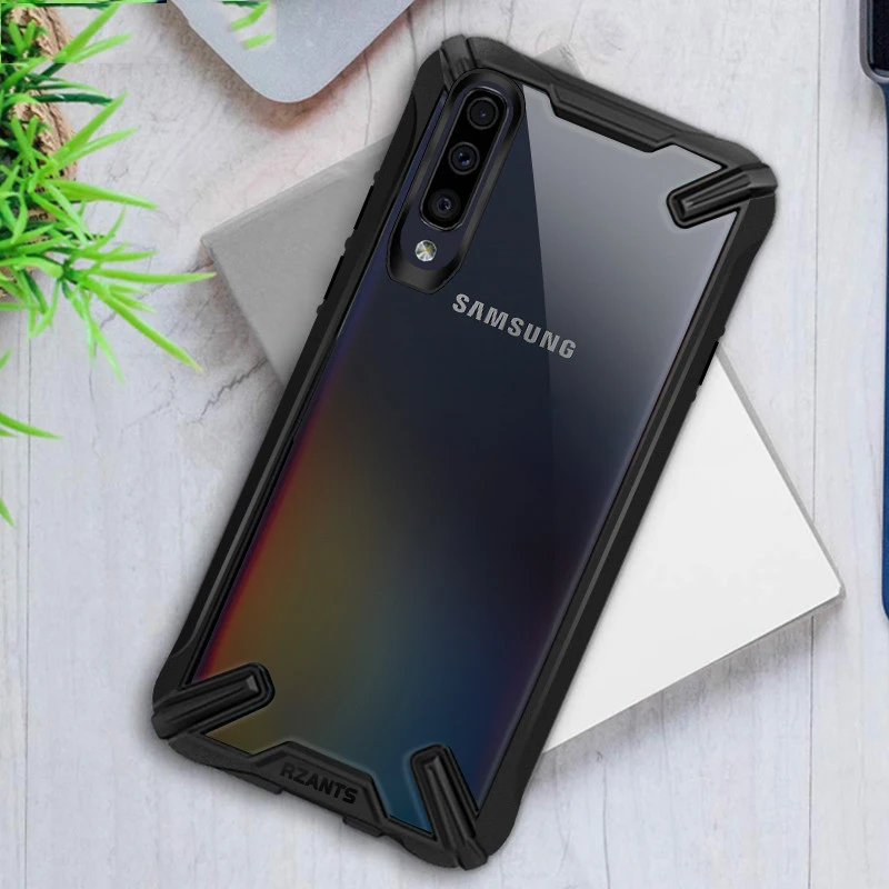 A51 Case for Samsung Galaxy A71 Note 10 Plus Airbag Anti-fall Shell Transparent Acrylic Mobile Phone Cover |