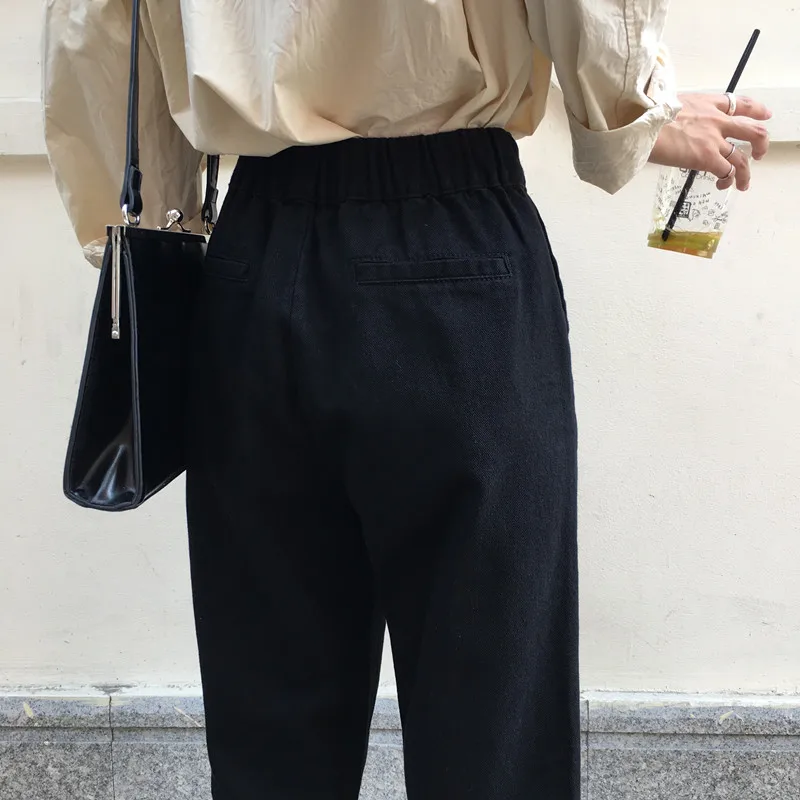 

Jeans Women New All-match Ulzzang Elegant Streetwear Korean Style Student Loose Pockets High Waist Womens Trousers Chic Casual