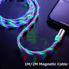 1 м 2 м Магнитный кабель Micro USB Type C светящийся световой шнур Быстрая зарядка мобильный телефон магнитное зарядное устройство для iPhone 11 Xiaomi