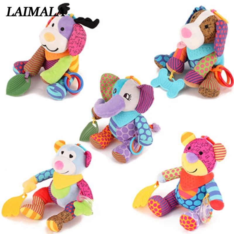 

Dog/Bear/Deer Baby Rattles Toys Infant Stroller Pram Crib Lathe Hanging Plush Toys For Newborns Babies Animal Rattle Mobile Toys