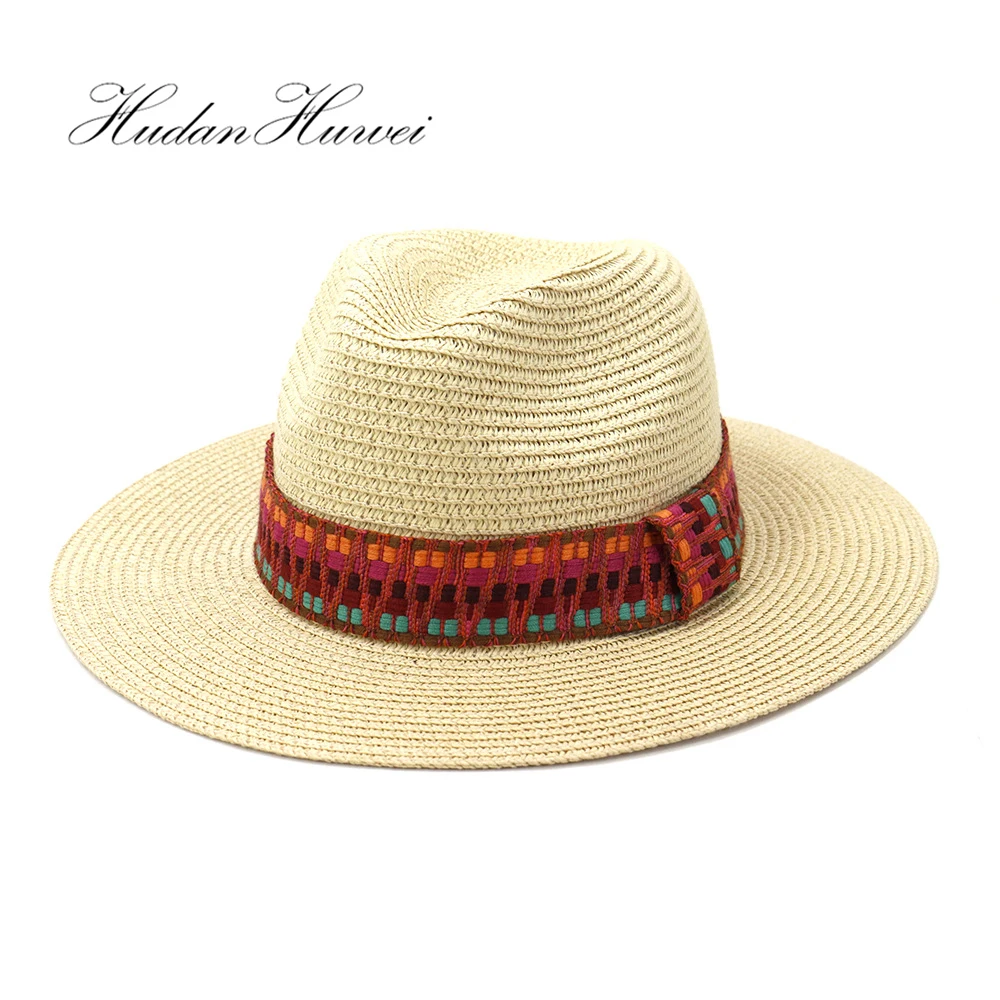 

Соломенная Панама с широкими полями для мужчин и женщин, Пляжная Панама в Корейском стиле, лето