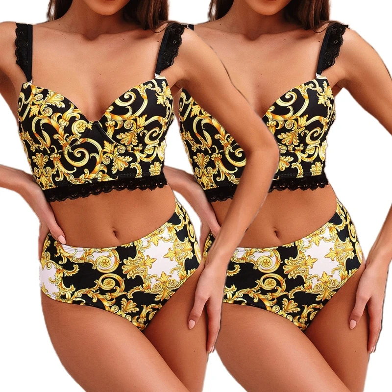 

Women's Sexy Lace Bra and Panty Bikini without Underwire Set