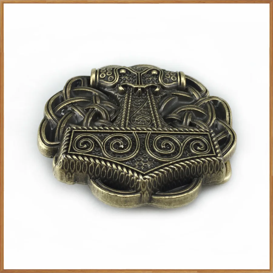 Bucklelub Mjolnir THORSHAMMER викинговый ремень с пряжкой для джинсов подарок музыкальный ремень пряжка FP-03718-1 античная латунь отделка Прямая