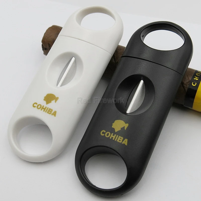 Пластиковый V образный резак для сигар COHIBA острый сигарет металлическое лезвие