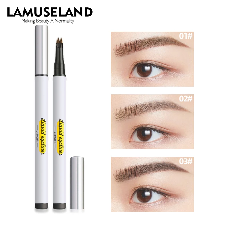Ручка для бровей 3 цвета водостойкая 4 вилки | Красота и здоровье