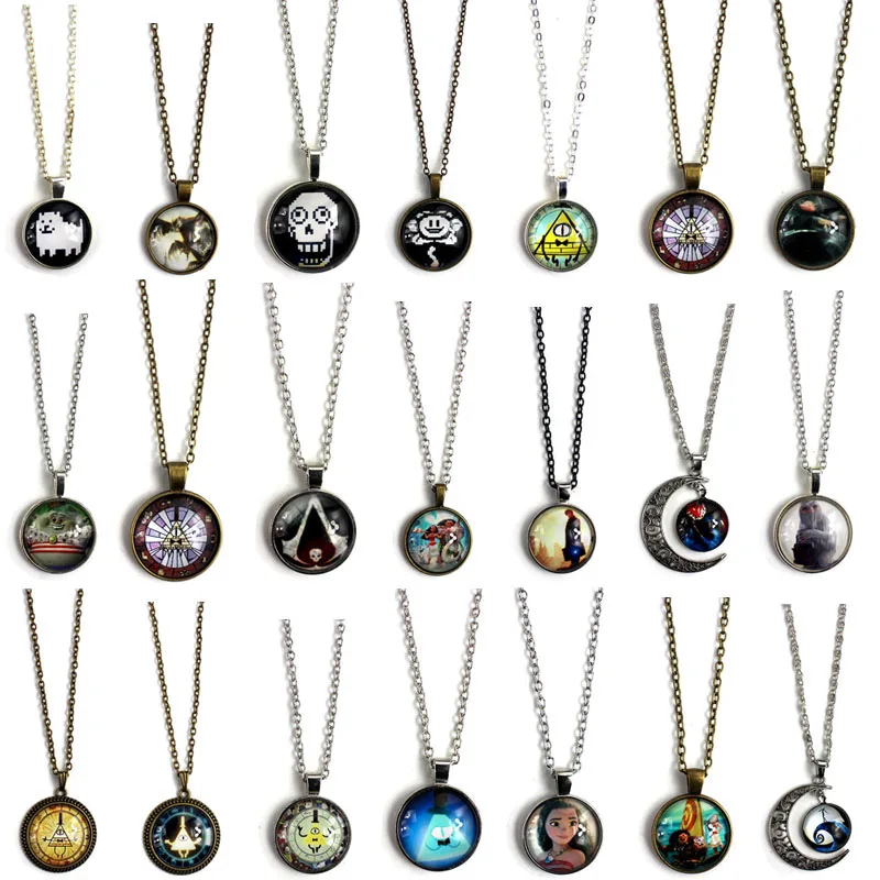 Мультяшный аниме Моана держатель коробки кабошон стеклянная подвеска ожерелье