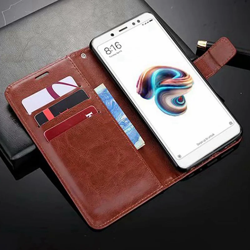 Xiaomi F1 Pocophone Redmi 7a 7 Note 5 6 k20 Pro Case Wallet Flip Silicone on Mi Leather PU Stand Cover | Мобильные телефоны и