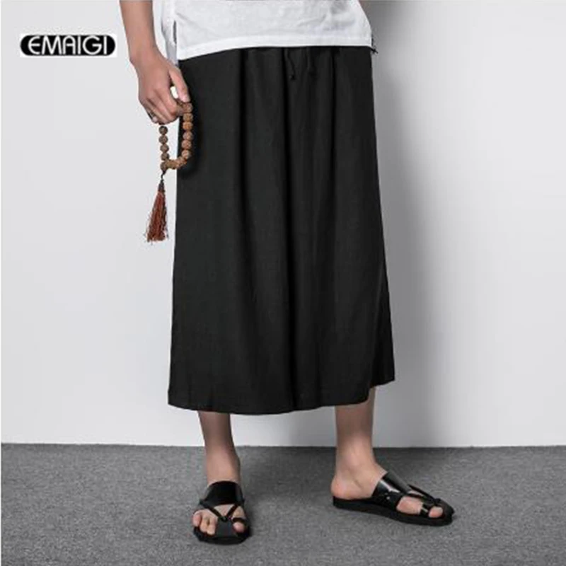 Брюки мужские тонкие с широкими штанинами удобные повседневные модные штаны из