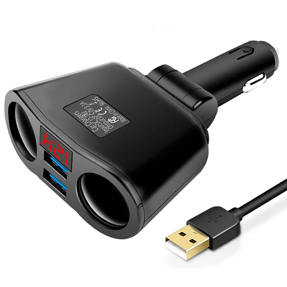 3.1A USB Car Charger Cigarette Lighter Socket Splitter Plug LED Car-Charger Adapter 90W Detection For Phone MP3 DVR Hot | Автомобили и