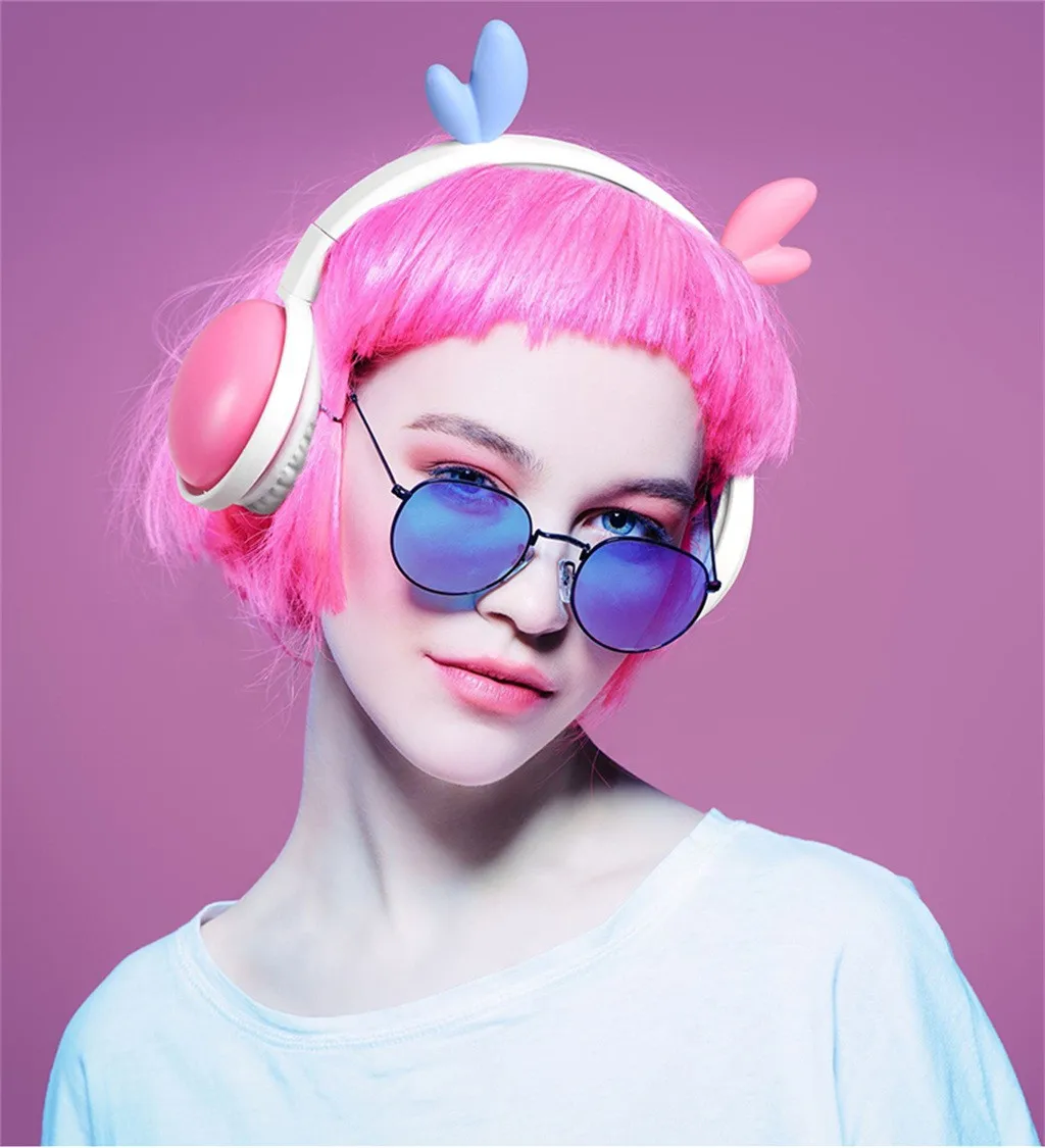 Ouhaobin Wireless Headphones Bluetooth5.0 Headset HIFI Stereo cute Earphones Mic Foldable Over Ear | Электроника